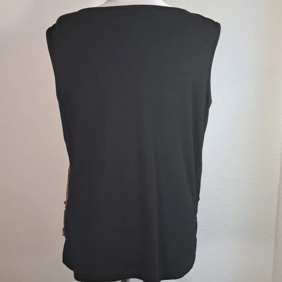 Lovedrobe Women’s Top Tank Gold Sequin Front Black Back Sleeveless Scoop Size 14 - Picture 4 of 10